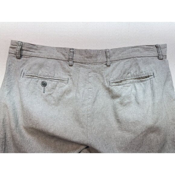 Old Navy Ultimate Slim Shorts Mens 38 Gray Linen Blend Flat Front Chino Casual - Picture 10 of 11